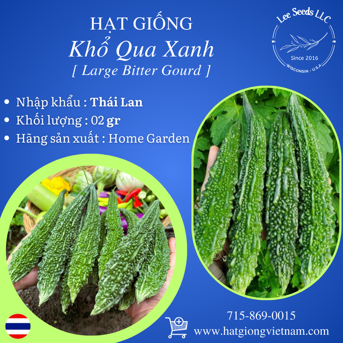 Hạt Giống Khổ Qua Xanh - Large Bitter Gourd [ Home Garden - Thái Lan ]