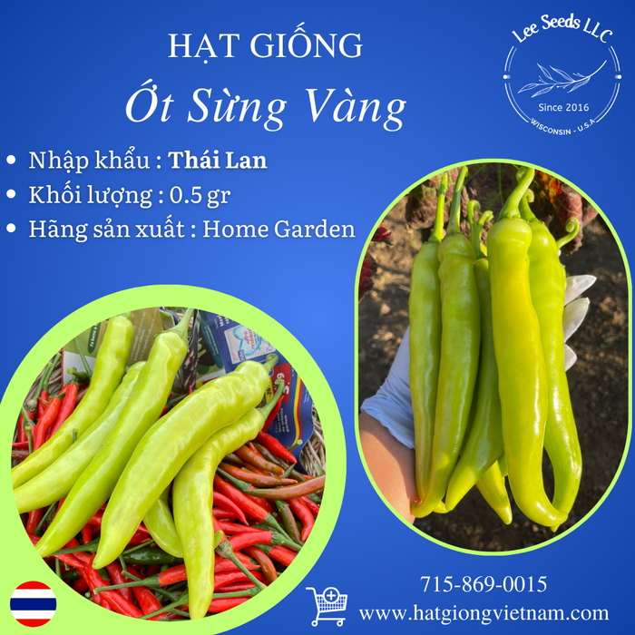 Hạt Giống Ớt Sừng Vàng [ Home Garden - Thái Lan ]